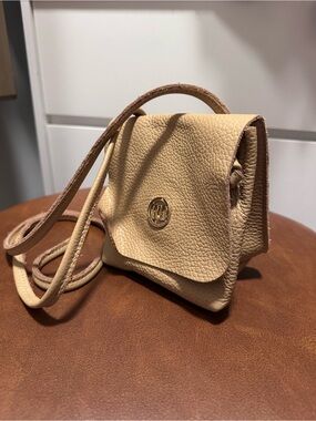 Roberta Biagi Leather Crossbody Bag in Beige